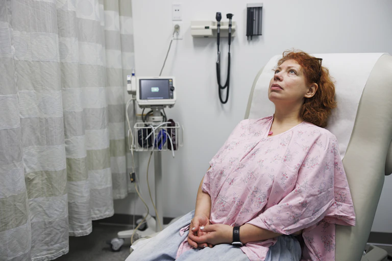 Woman waits for surgery