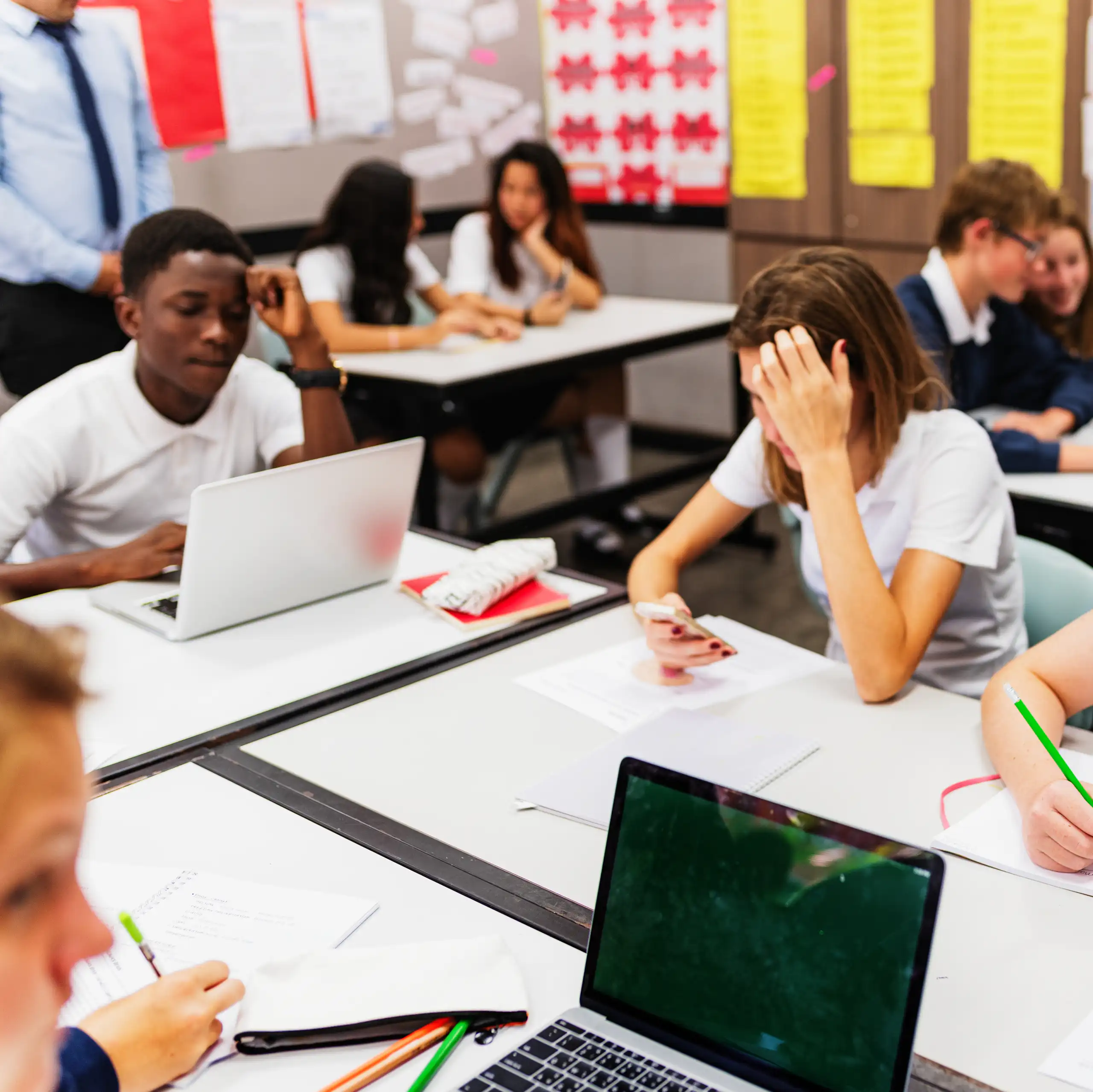 Children working in classroom