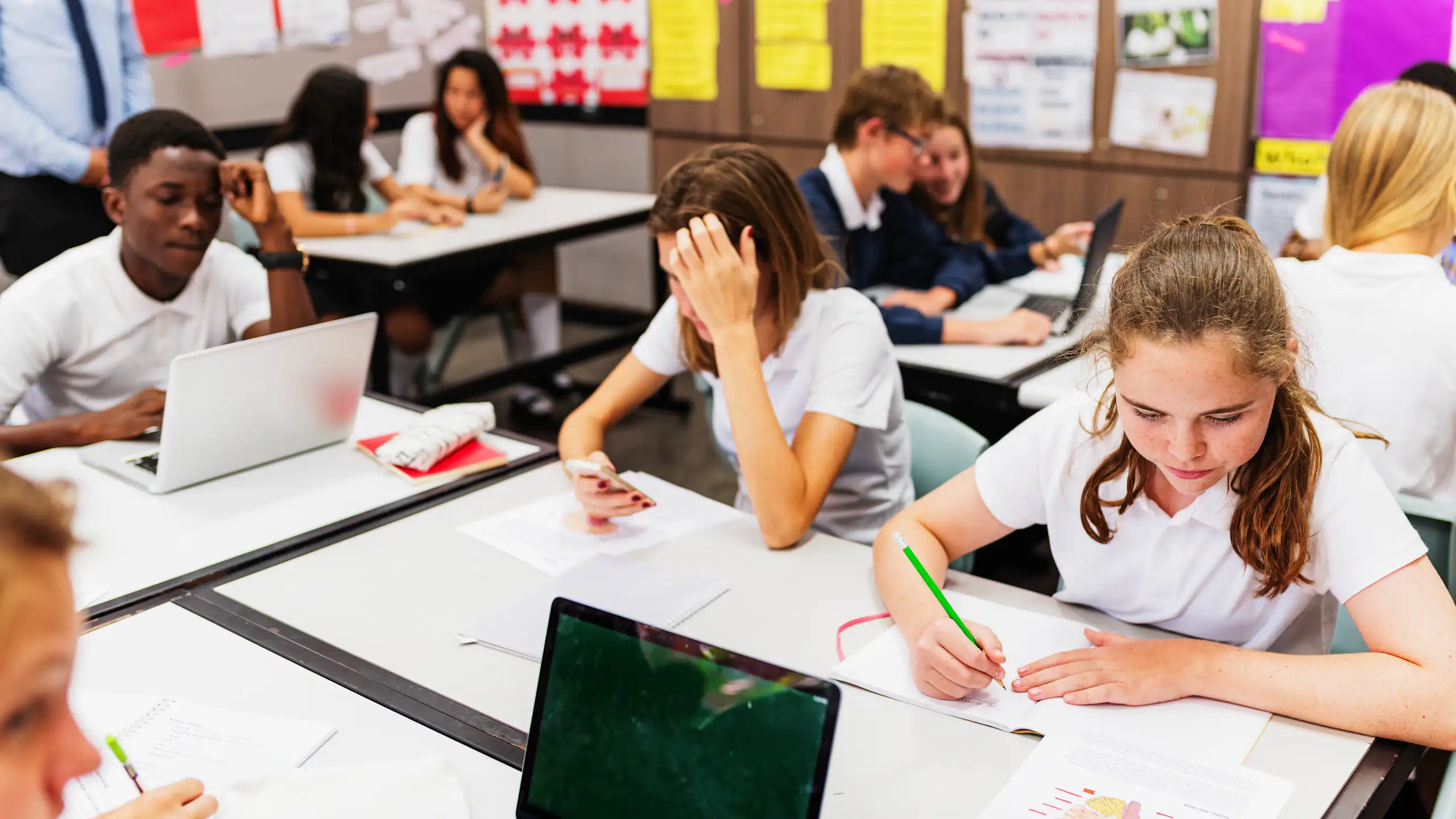 Children working in classroom