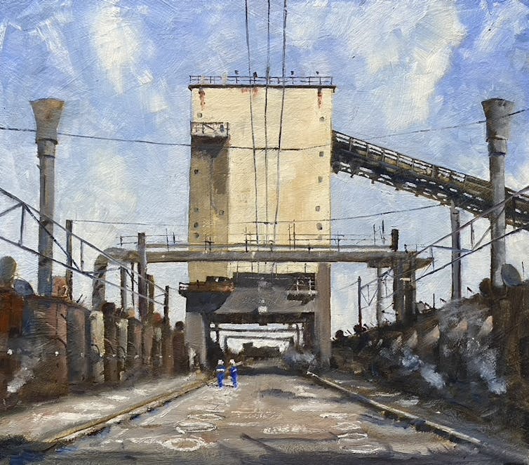 painting of steelworks