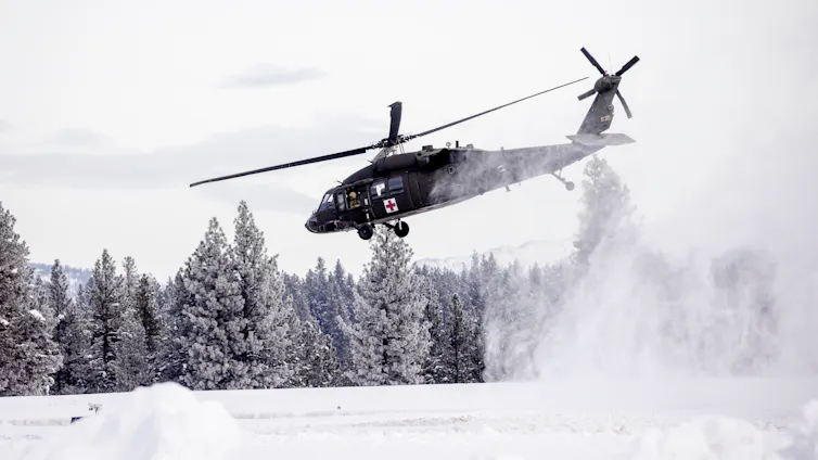 A U.S. Army Blackhawk helicopter
