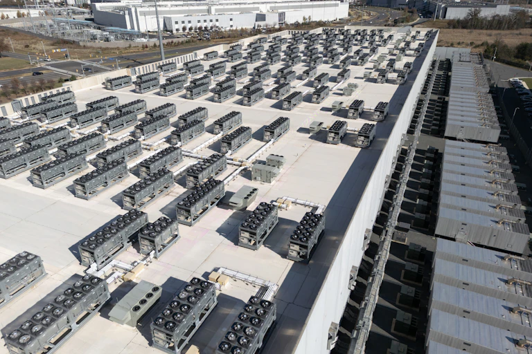 Aerial view of industrial area