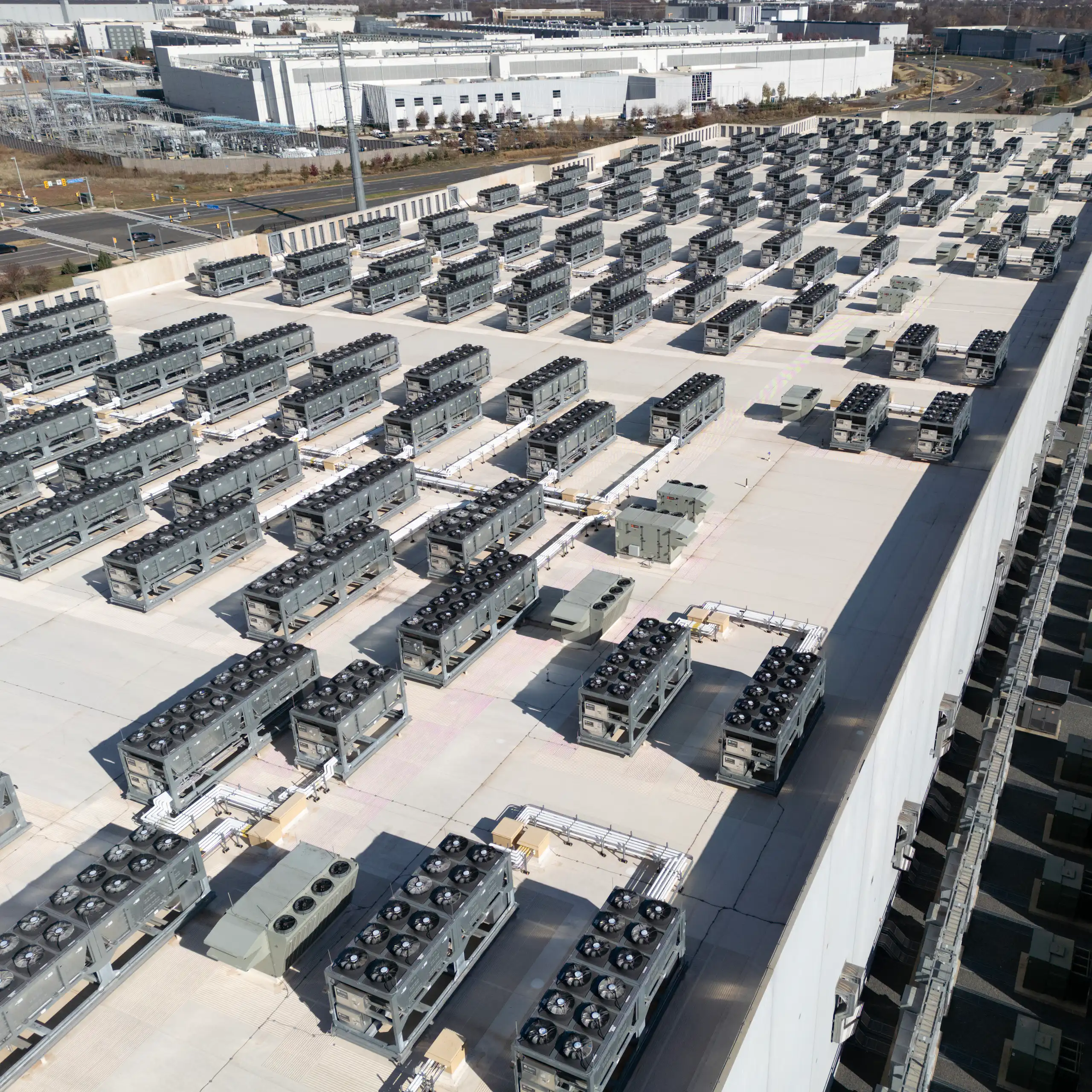 Aerial view of industrial area