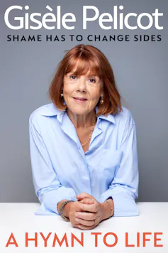book cover: A Hymn to Life - a smiling woman in a blue and white striped shirt