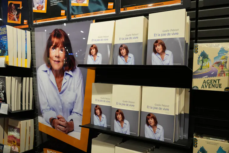 Copies of Gisele Pelicot's book, in French, displayed for sale in a bookstore .