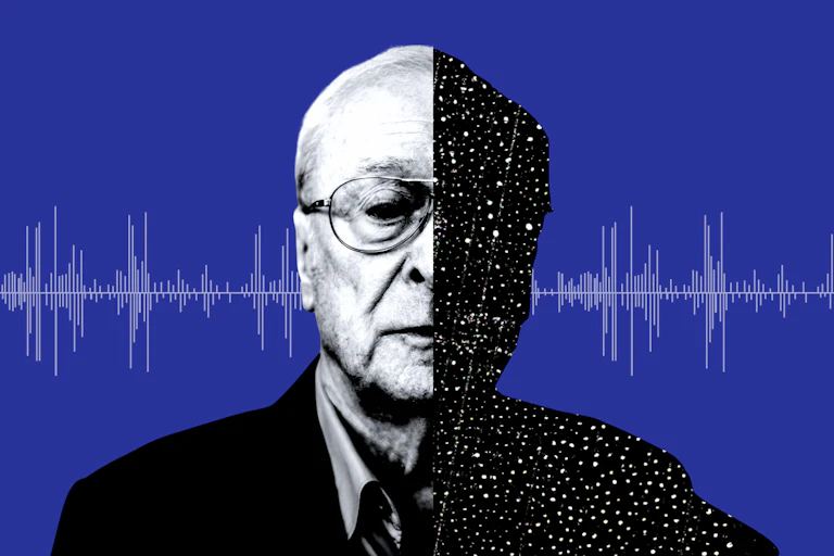 Michael Caine: half his face is white noise.