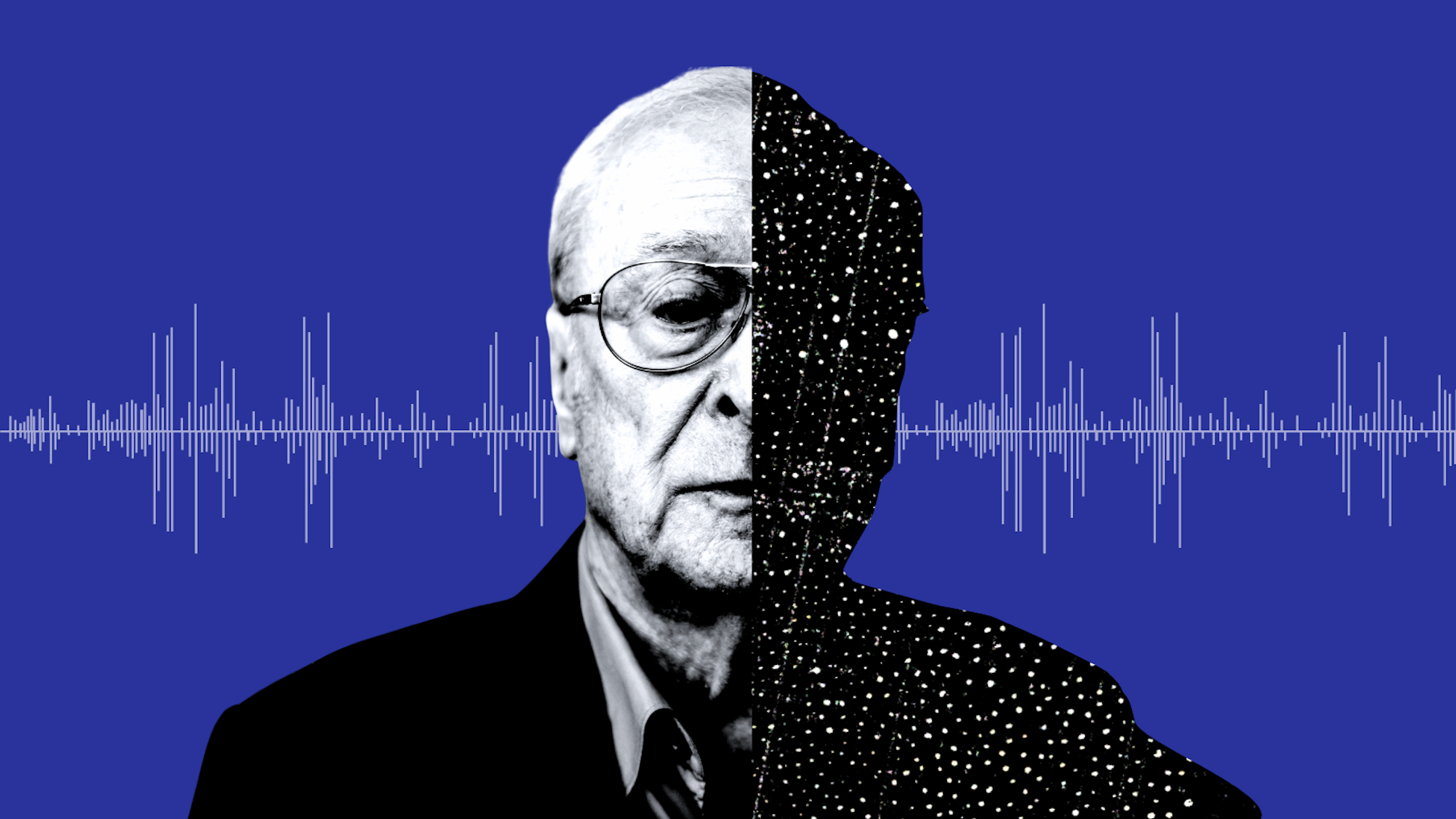 Michael Caine: half his face is white noise.