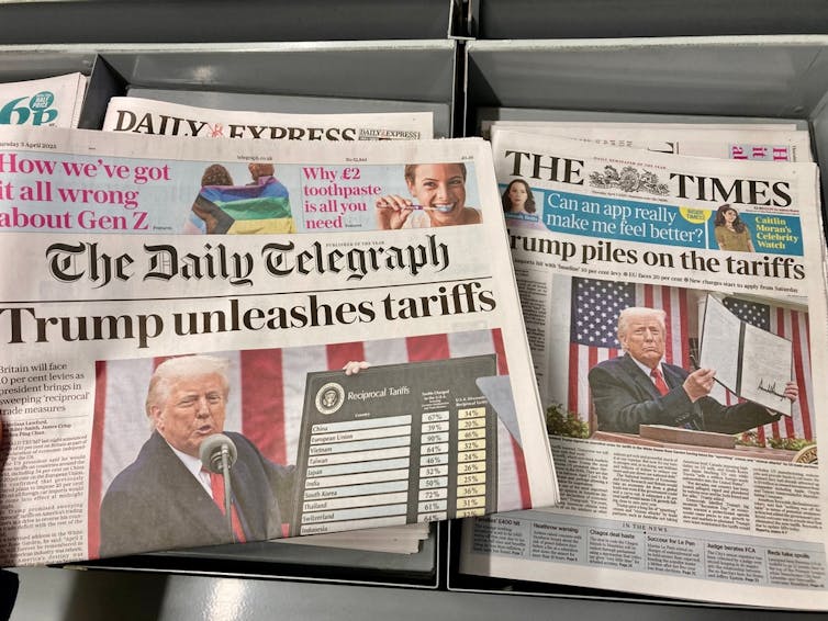 UK newspaper headlines after Trump unleashed Liberation Day Tariff announcement.