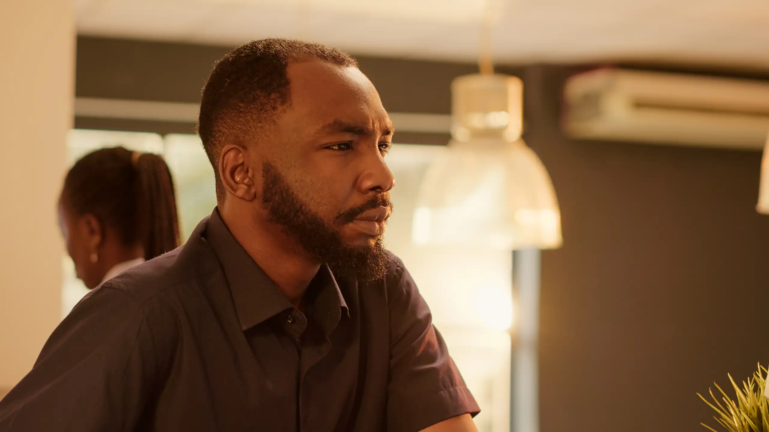 A man looking pensive