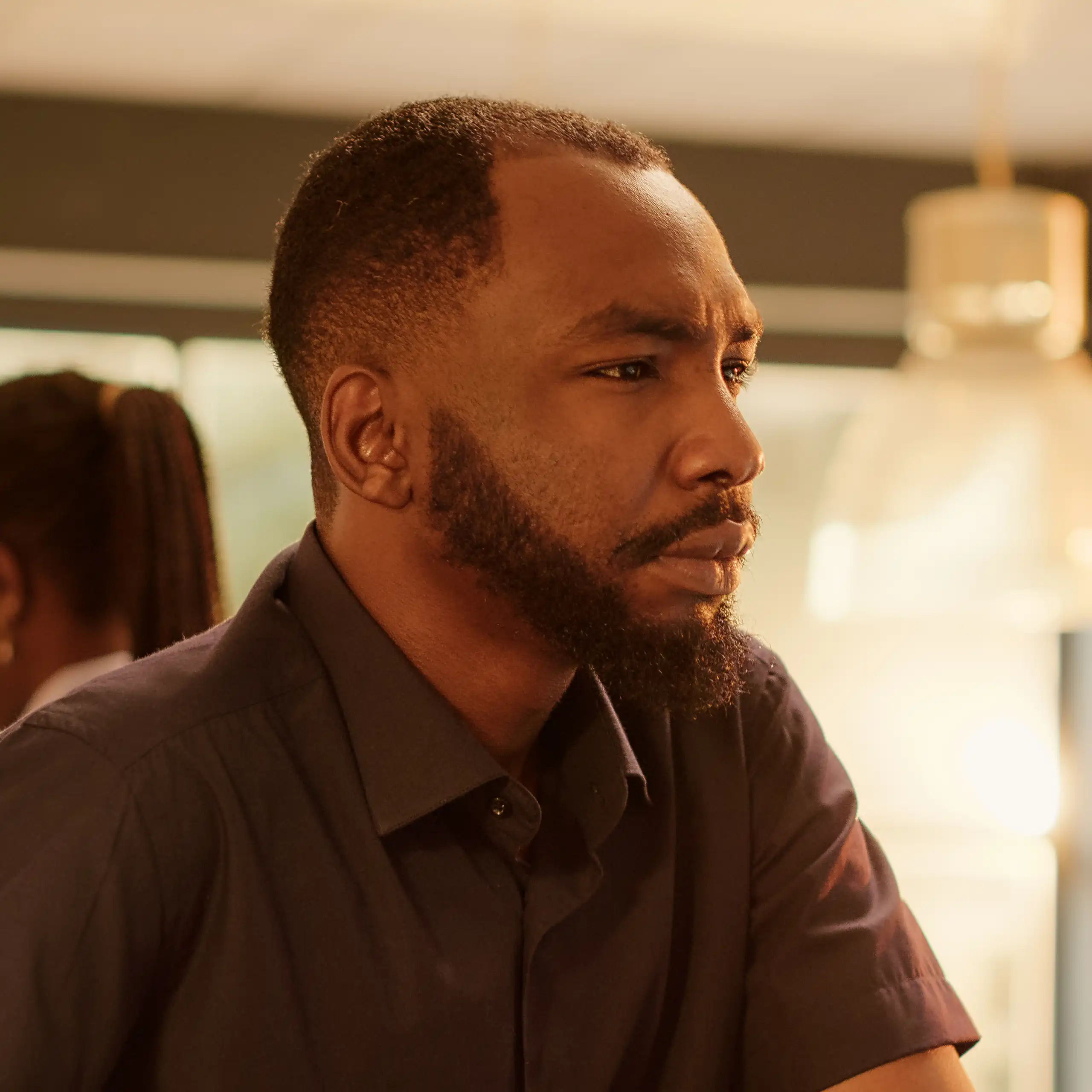 A man looking pensive