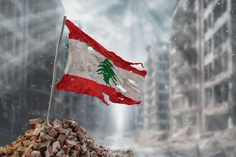 Drapeau libanais en berne