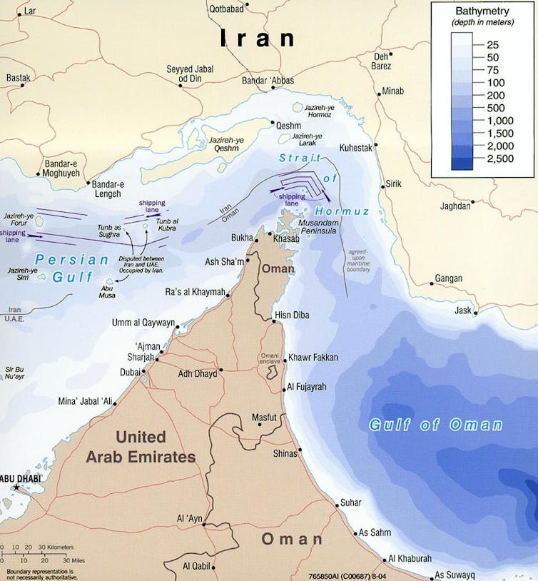 Map of Straits of Hormuz