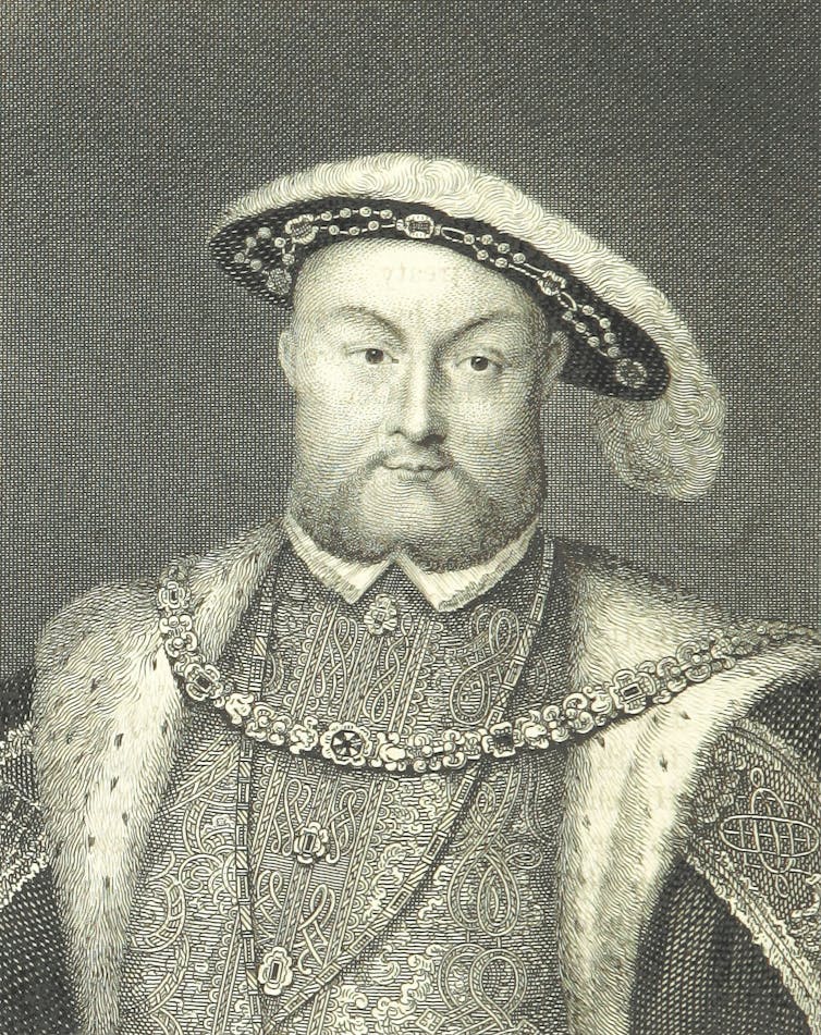 A black and white image of Henry VIII.