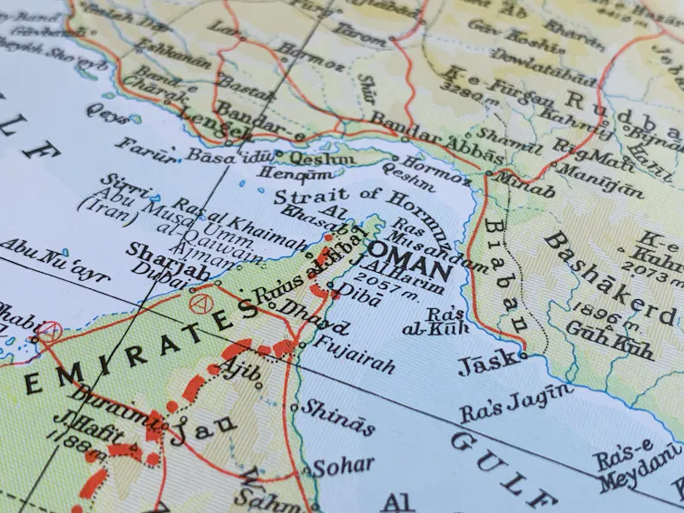 map of the strait of hormuz