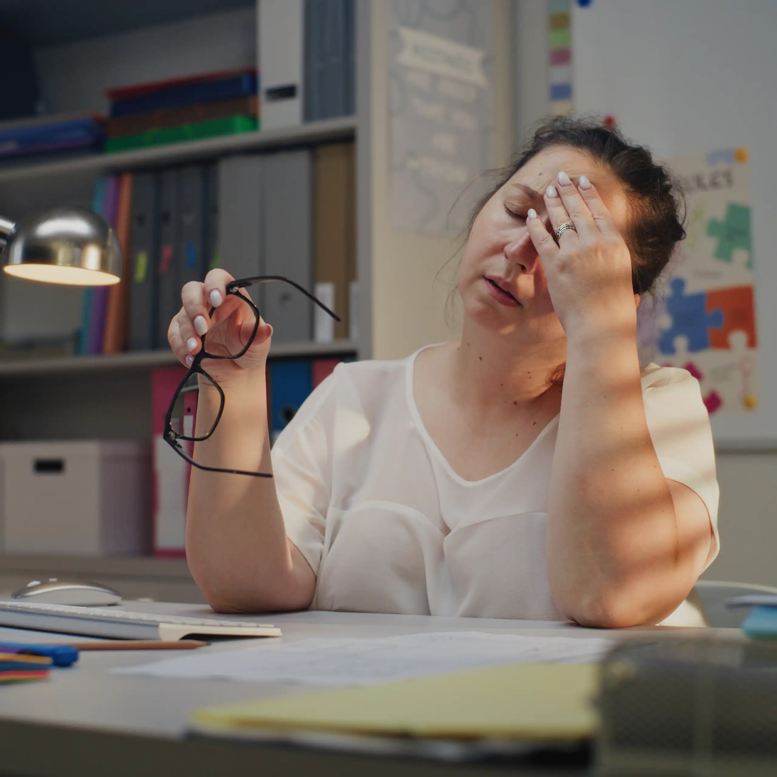 Stressed teacher