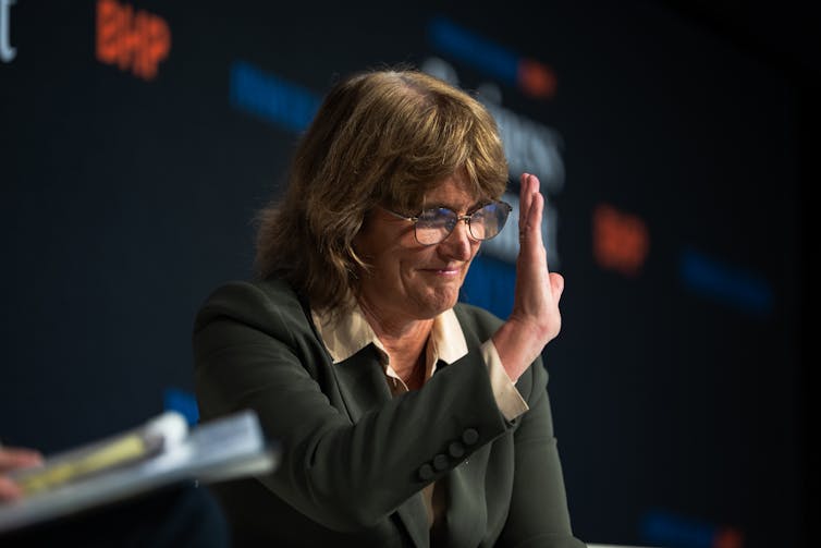 Michelle Bullock, Governor of The Reserve Bank Of Australia during an Australian Financial Review Business Summit,