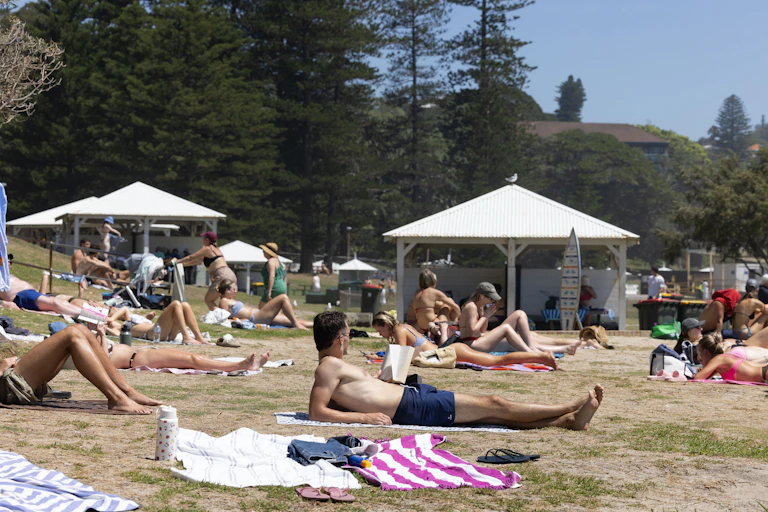 People relaxing on a beach