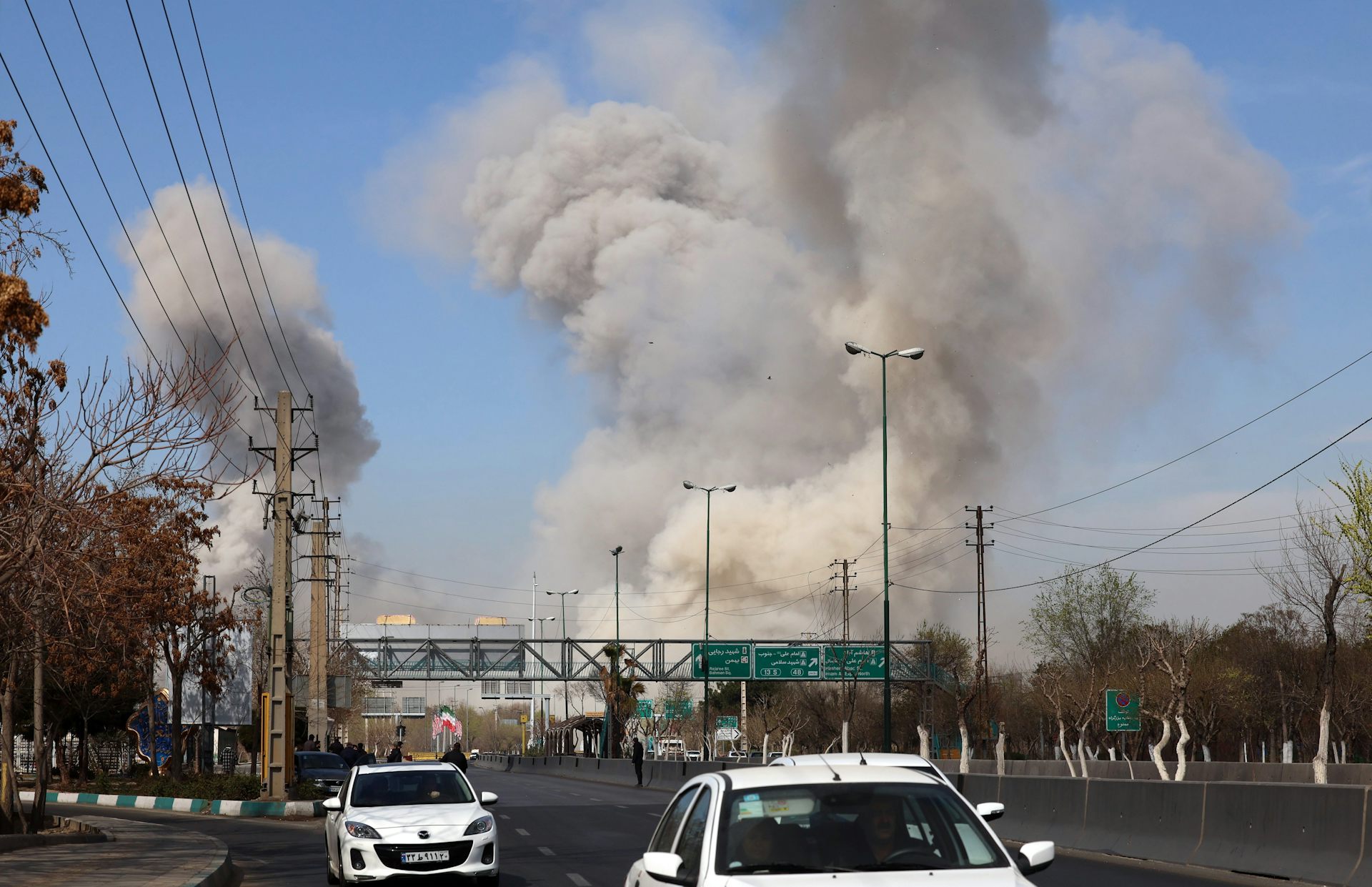 Smoke rises after an airstrike in Tehran.