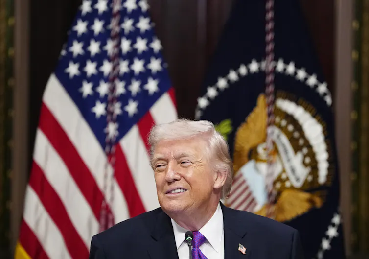 Donald Trump pictured in the White House.
