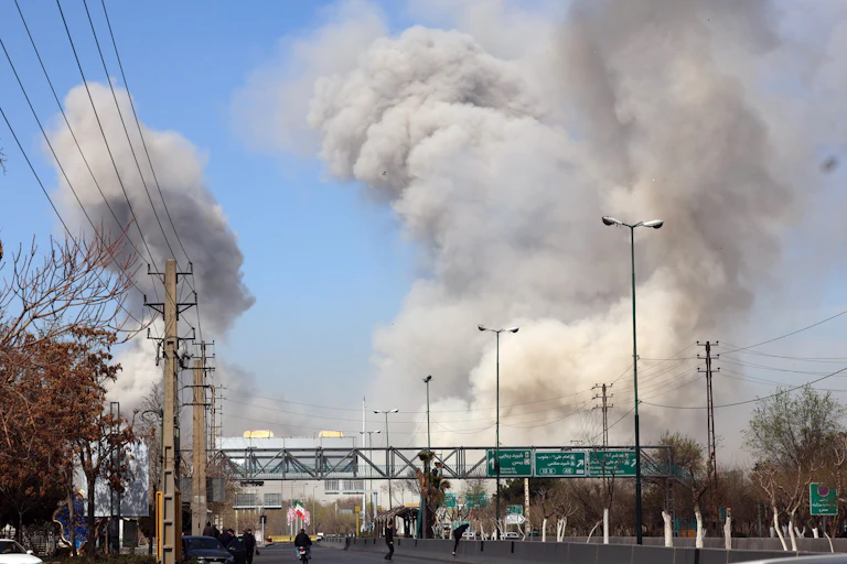 Airstrikes on a street in Tehran