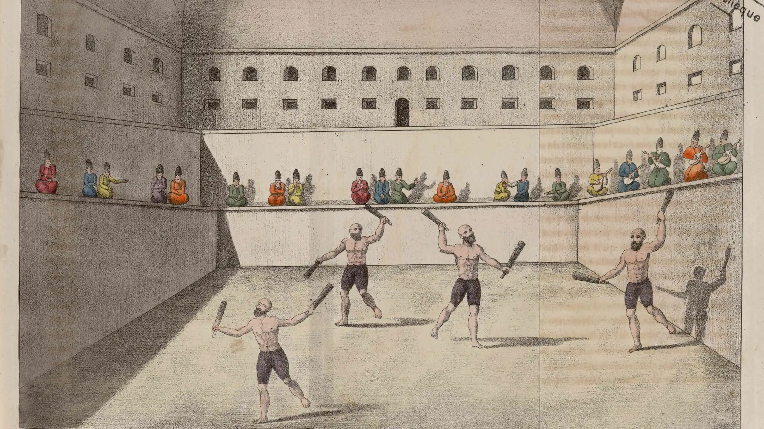 Gravure représentant une séance d’entraînement