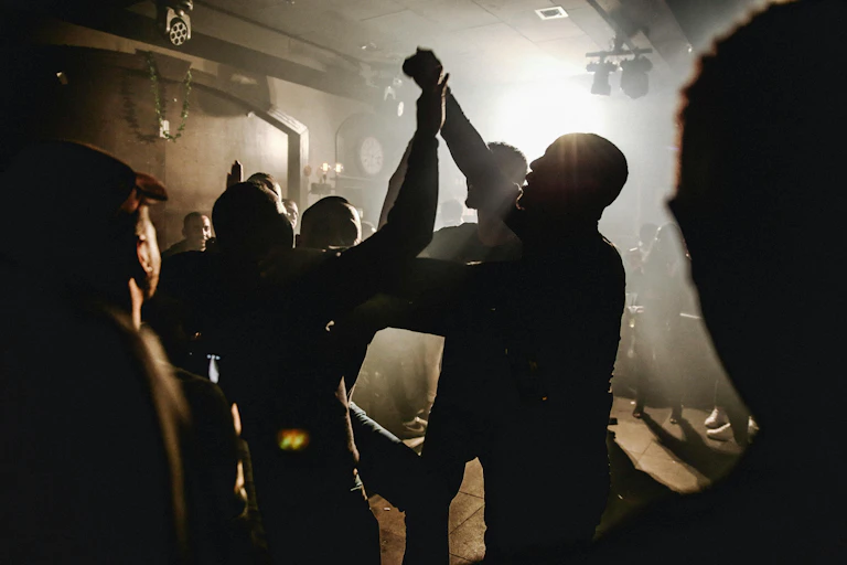 Silhouette of people dancing