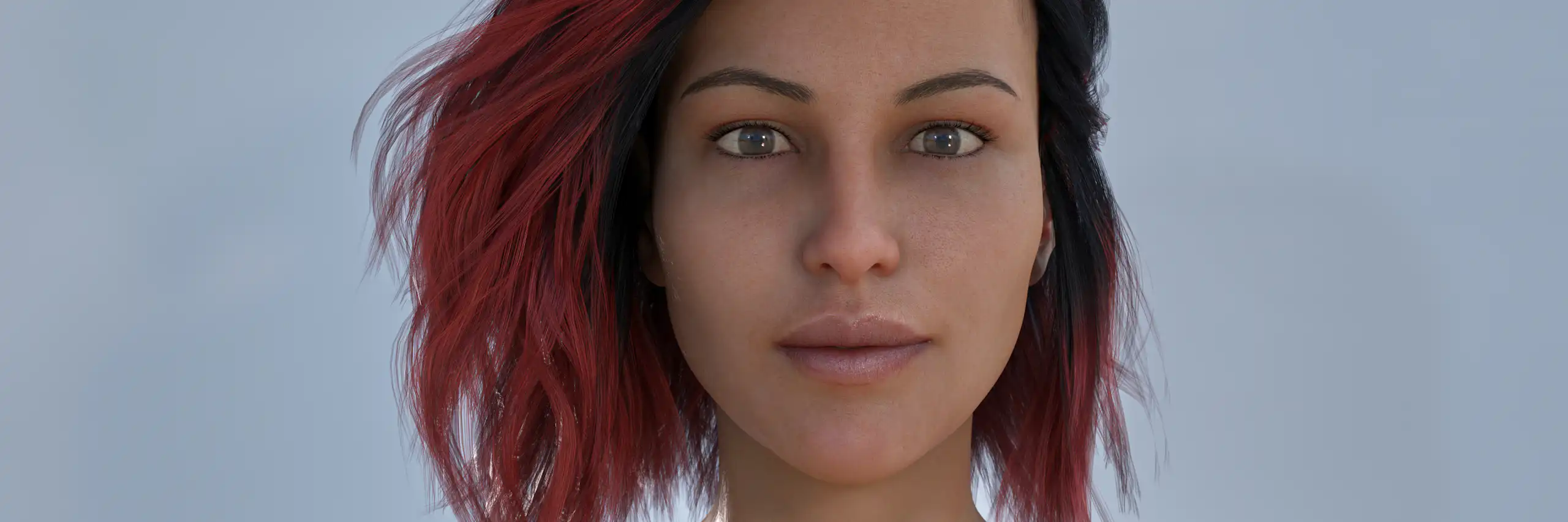 Imagen renderizada en 3D de una mujer joven.
