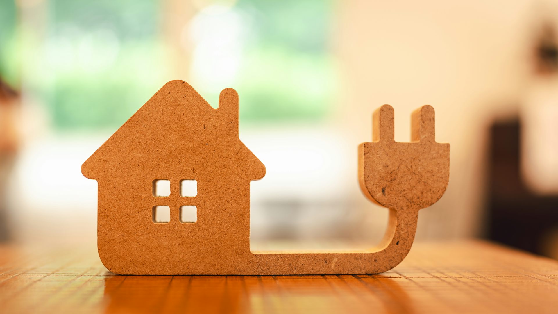 Figura de suro que representa una llar amb un endoll.