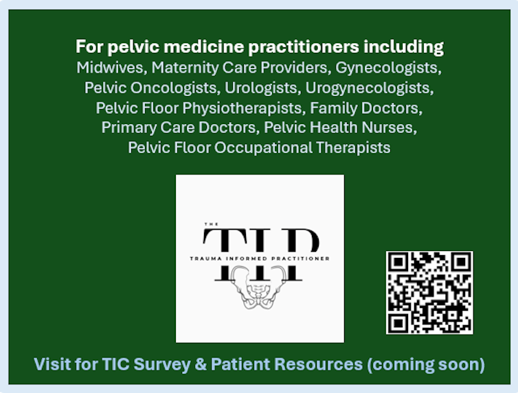 'Me sentí como un espécimen': las nuevas directrices clínicas tienen como objetivo mejorar la atención informada sobre traumatismos en la medicina pélvica 3 Gráfico de código QR para que los profesionales realicen la encuesta sobre atención informada sobre traumas