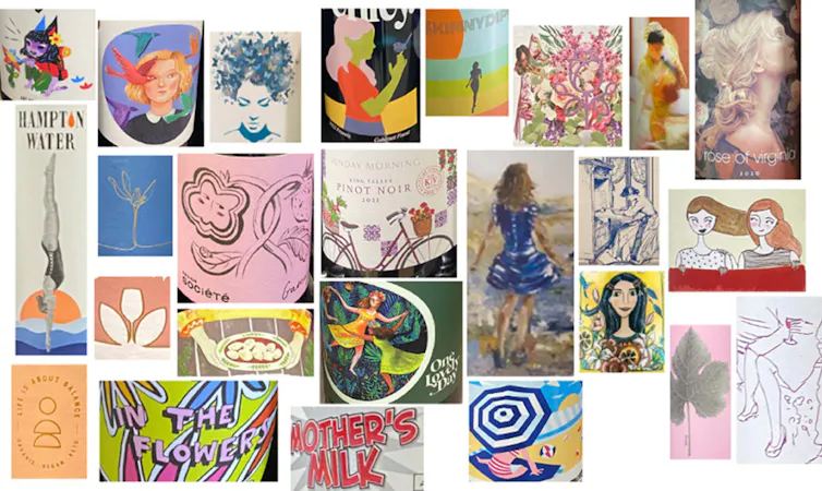 Labels showing wellness, balance and connection