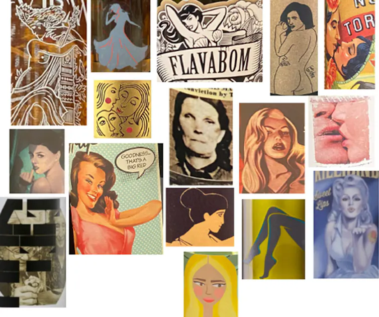 Labels showing sexualised images