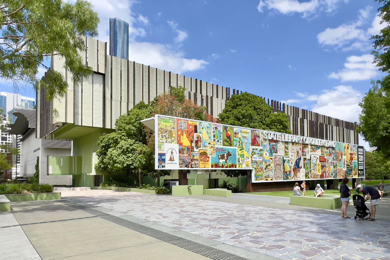 Facade of State Library of Queensland Brisbane
