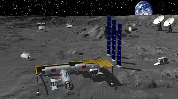 The International Lunar Research Station is a planned lunar base led by China and Russia.