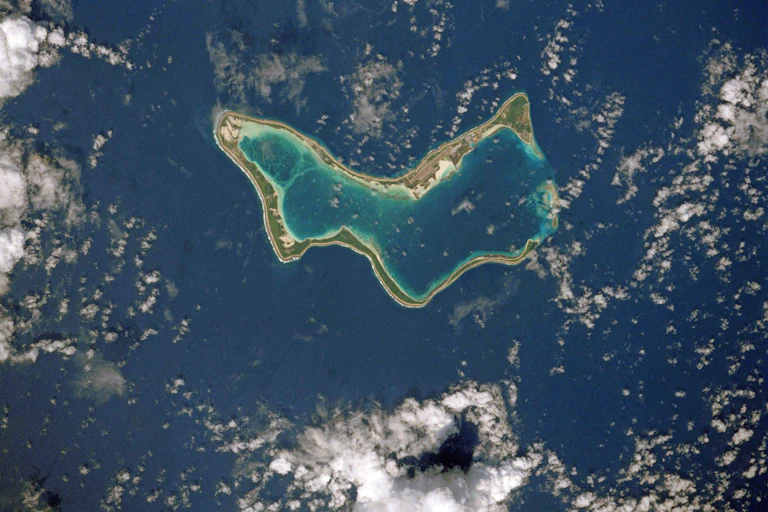 View of Diego Garcia from space