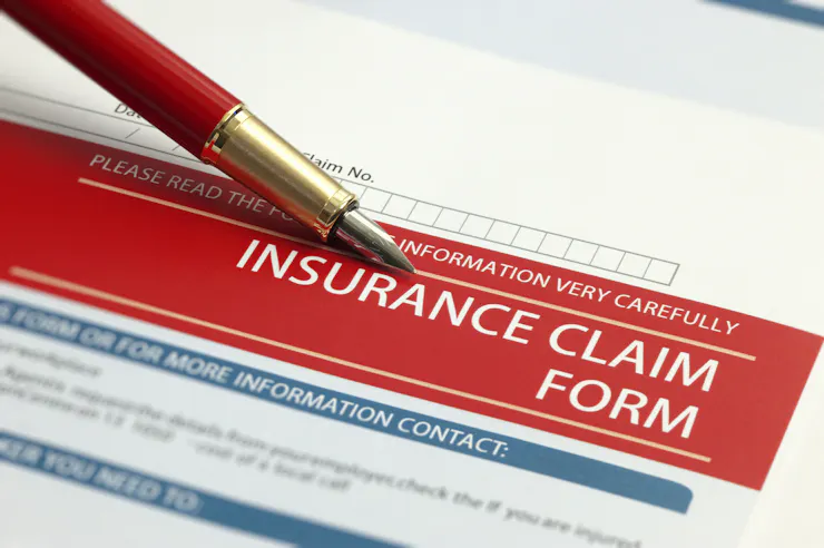 Insurance claim form concept