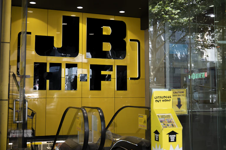 The entrance to a JB Hifi store