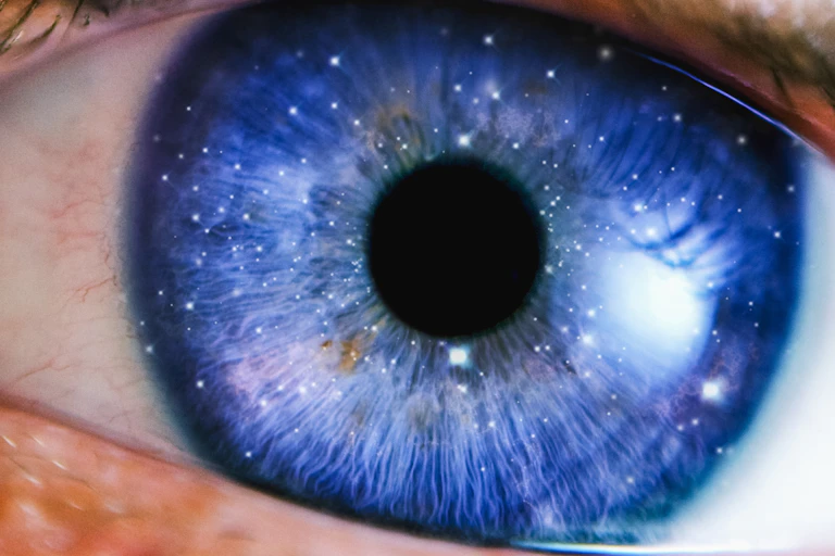 Close up of blue eye