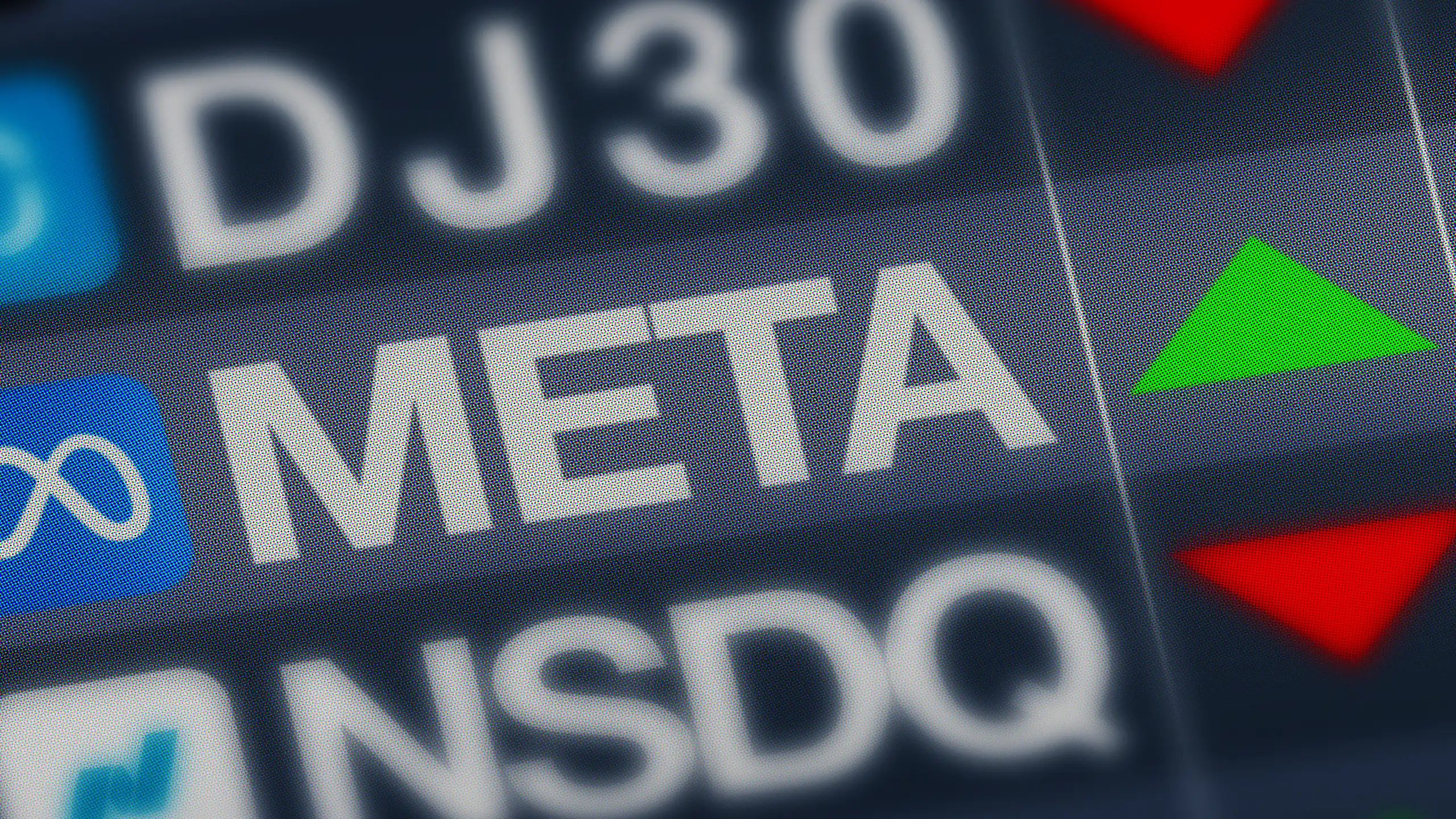 Logo de Meta dans un graphique de bourse.
