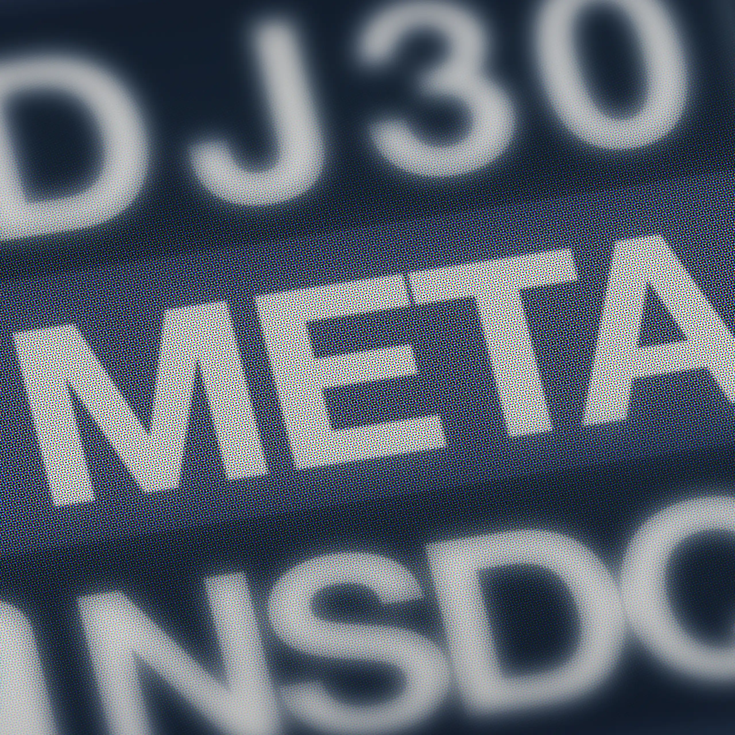 Logo de Meta dans un graphique de bourse.