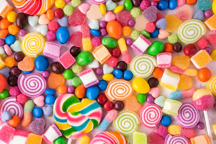 An array of different types of candy