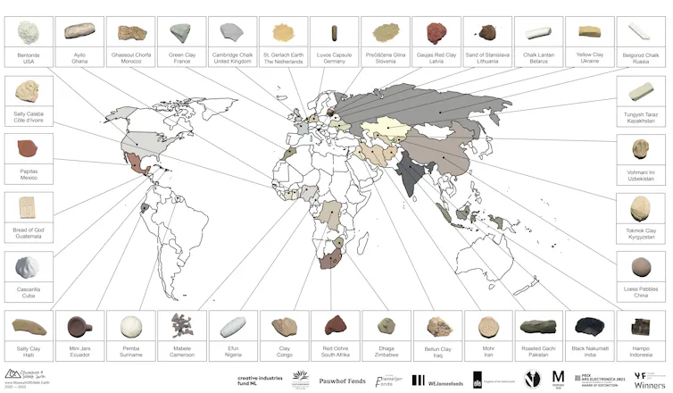 Map of Museum of Edible Earth soil samples.