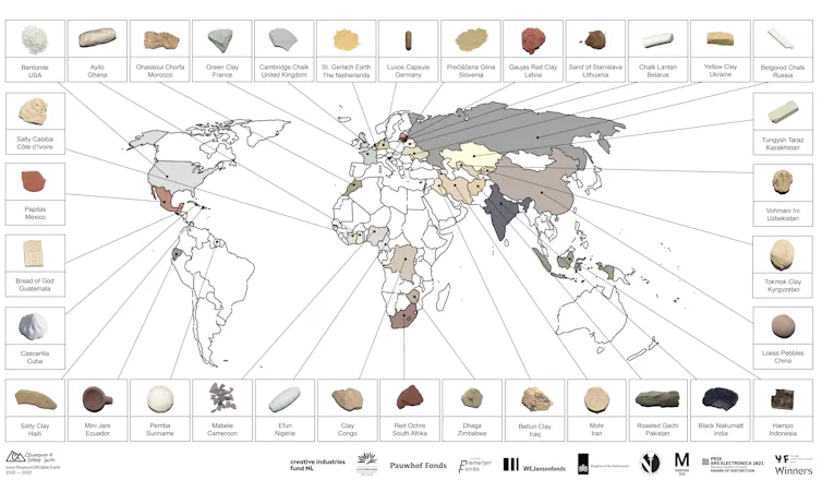 Map of Museum of Edible Earth soil samples.