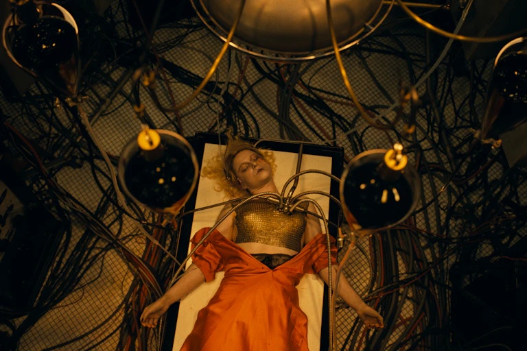 Film still: the bride of Frankenstein on a table