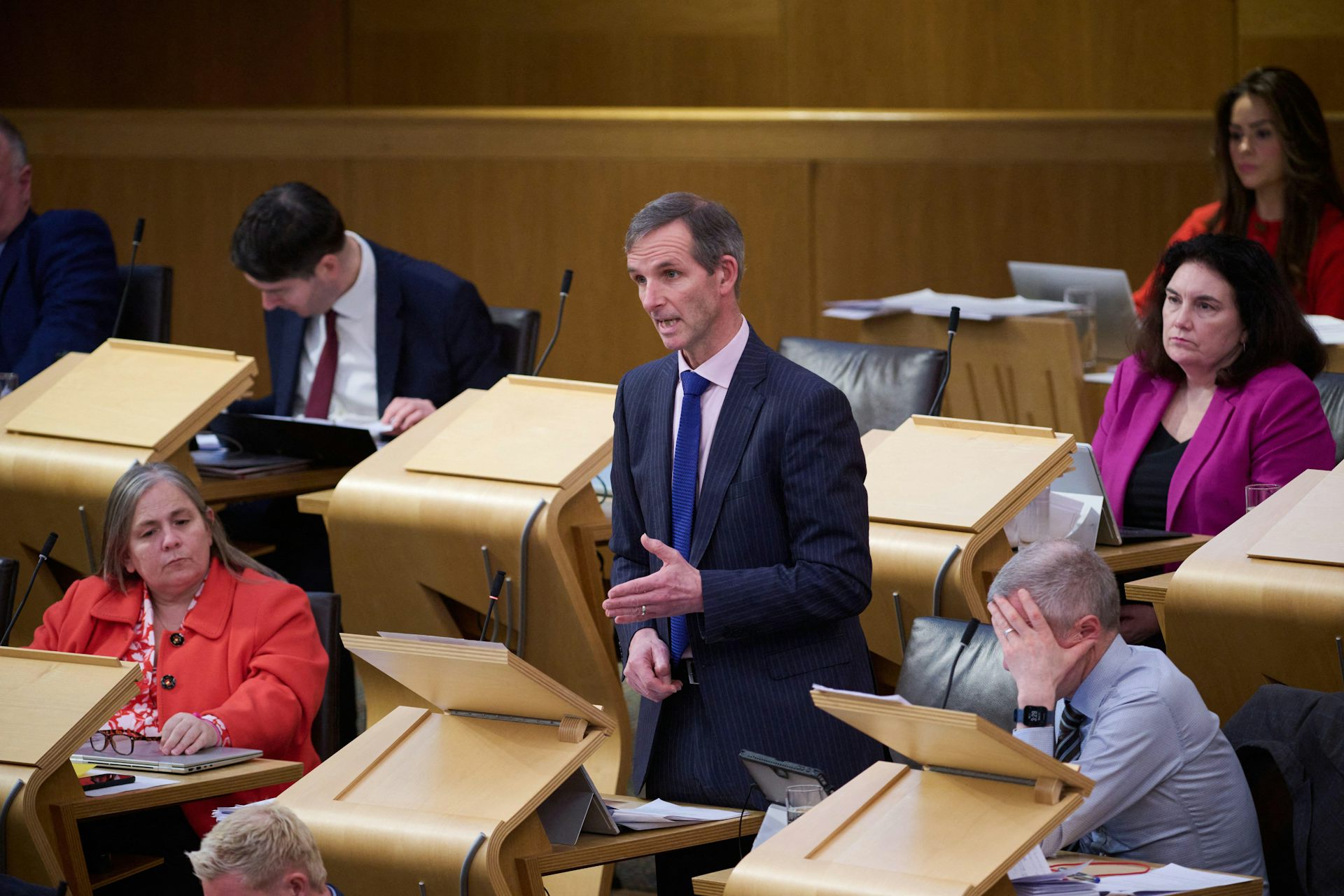Liam McArthur MSP at the Scottish Parliament for the Stage 3 Proceedings on the Assisted Dying for Terminally Ill Adults (Scotland) Bill