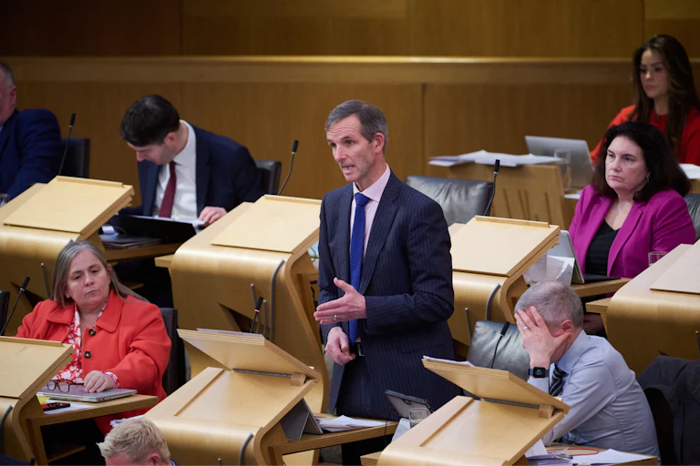 Liam McArthur MSP at the Scottish Parliament for the Stage 3 Proceedings on the Assisted Dying for Terminally Ill Adults (Scotland) Bill