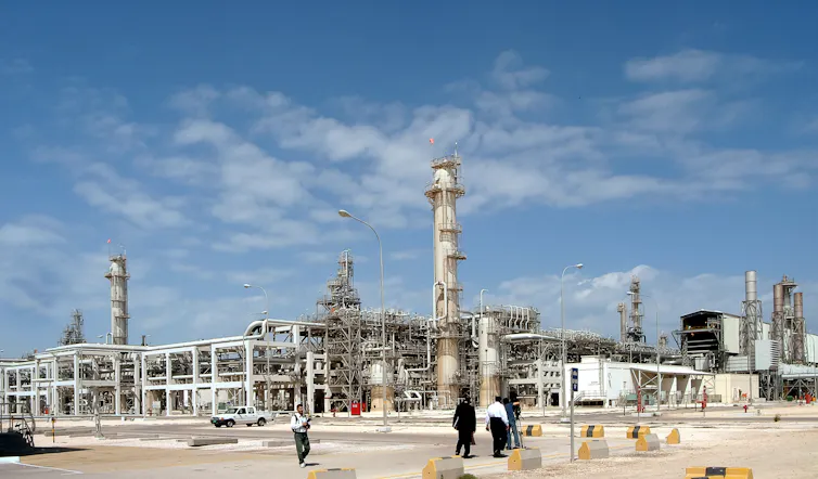 A gas processing facility near Doha in Qatar.