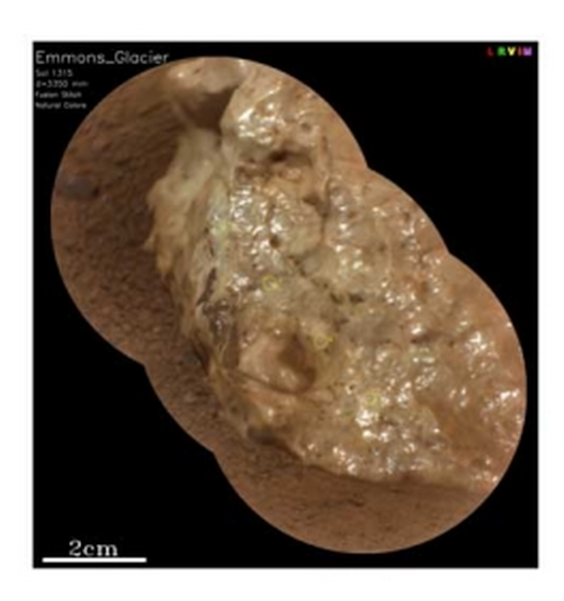 Close-up of Martian rock