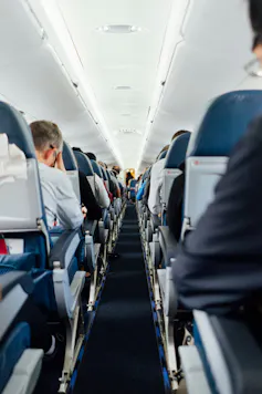 Seats inside an aircraft cabin