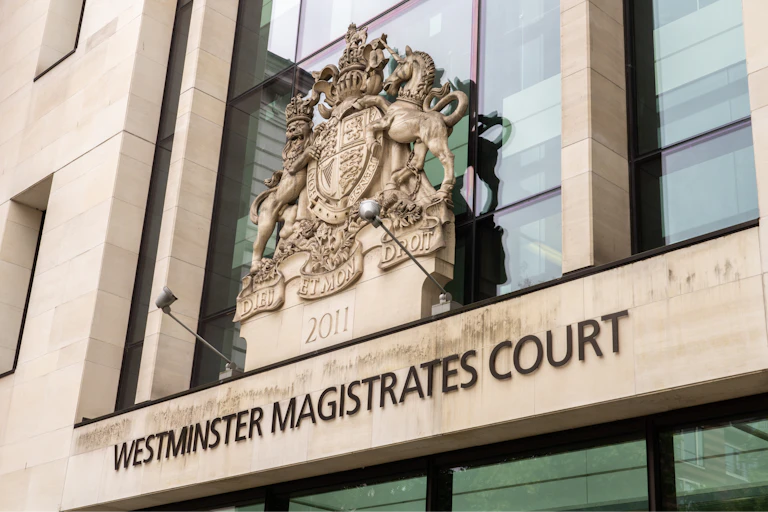 A photograph of the entrance of Westminster Magistrates' Court