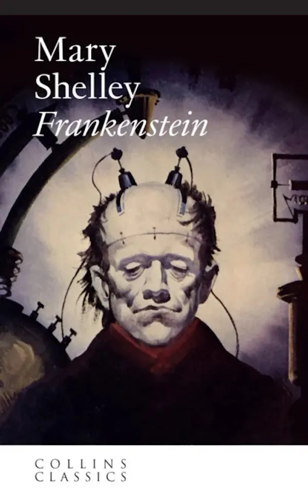 Book jacket for Frankenstein by Mary Shelley